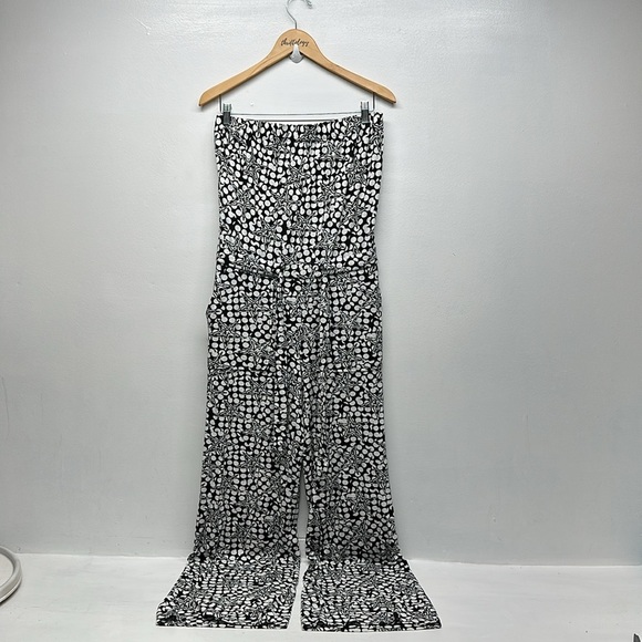 Diane Von Furstenberg DVF Ani Strapless Jumpsuit Romper Polka Star Stretch 6 - Picture 2 of 12